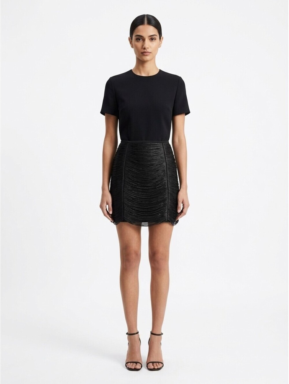 ZARA Women Black Fringe Fringed Mini Skirt Size XS